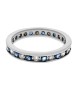 Alternating Blue Sapphire and Diamond Eternity Band in White Gold